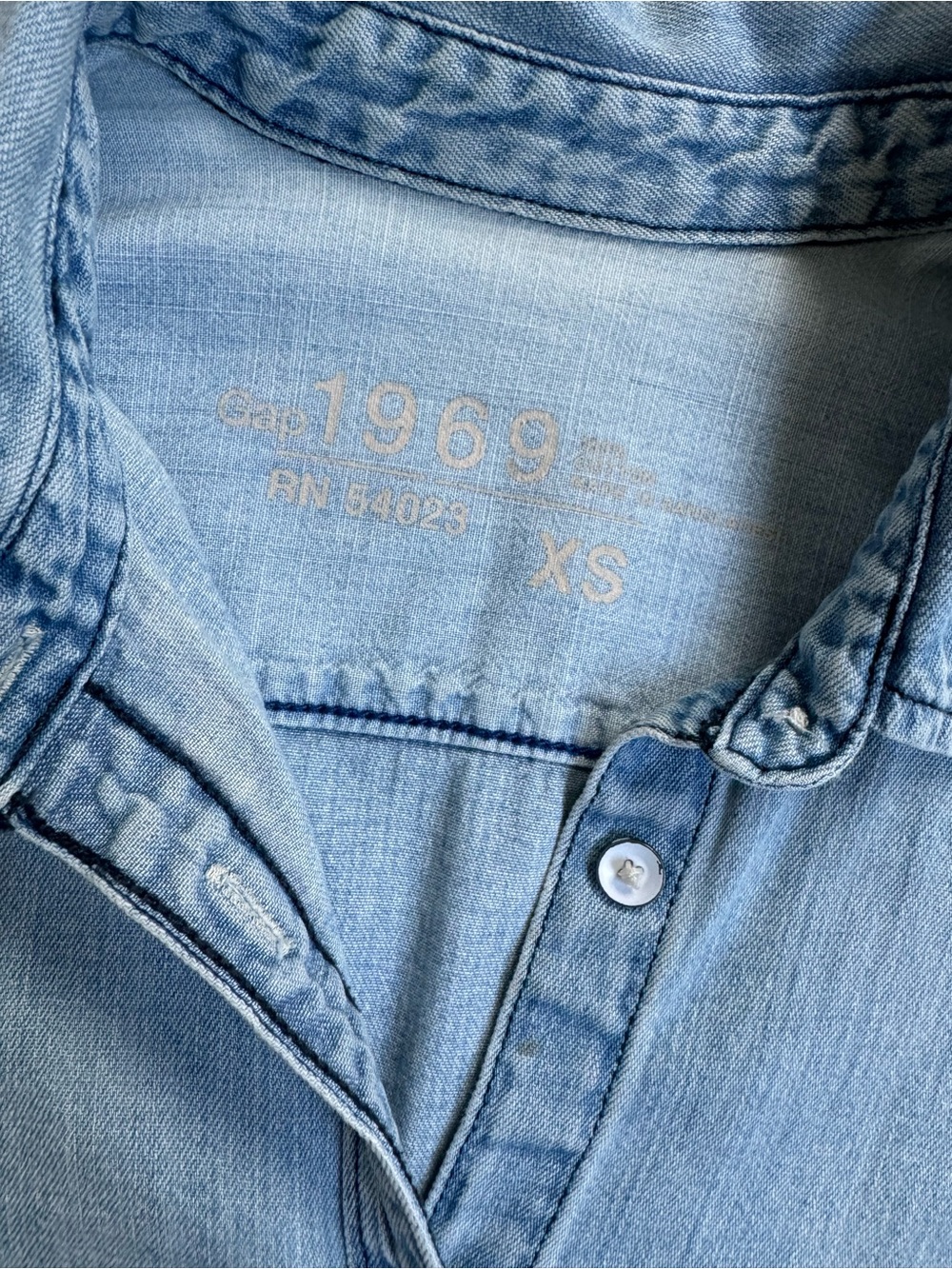 GAP Light Blue Denim Button-Up Shirt